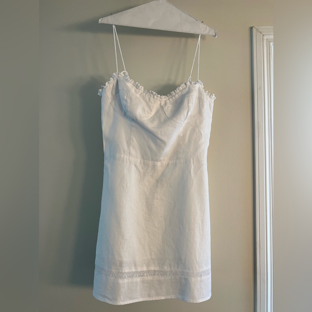 Reformation white linen dress size 10